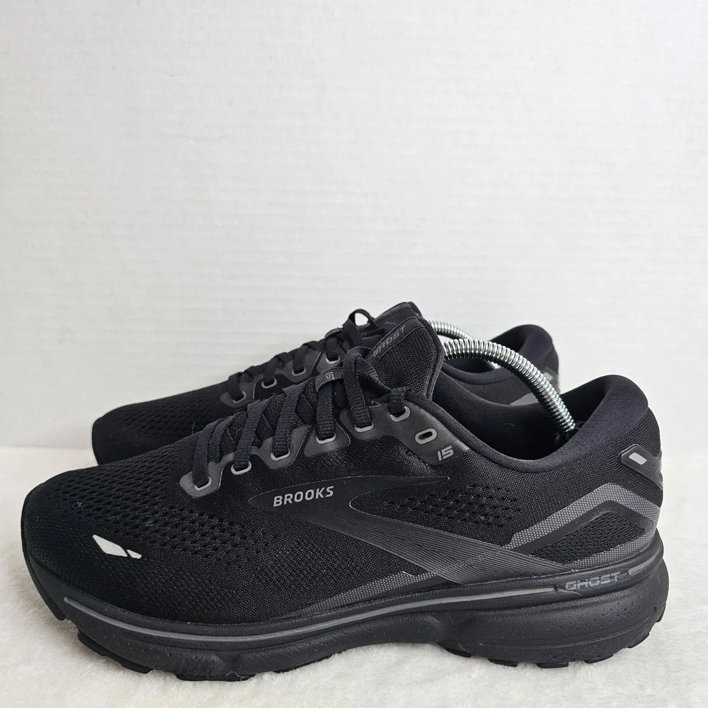 Brooks Ghost 15 Mens Size 10 2E Wide Black Running Shoes